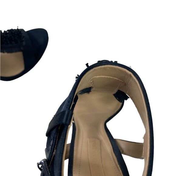 BCBGMAXAZRIA  8.5 ma limbo heels sandal formal shoes black satin - Picture 7 of 9